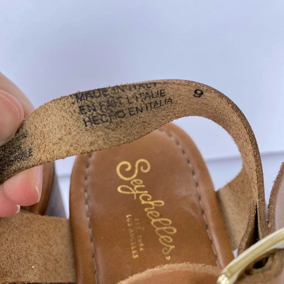 ANTHROPOLOGIE Seychelles Jump For Joy Platform Sandal Beige Python Size 9 - Picture 7 of 9